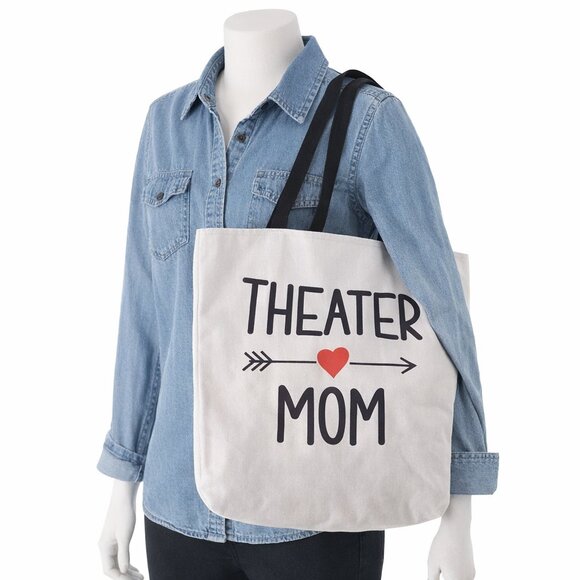 Handbags - Theater Mom Canvas Tote Bag Heart Arrow Design